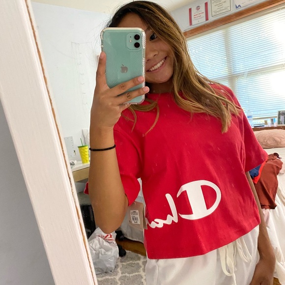 Red Champion Cropped T-shirt - Picture 1 of 6
